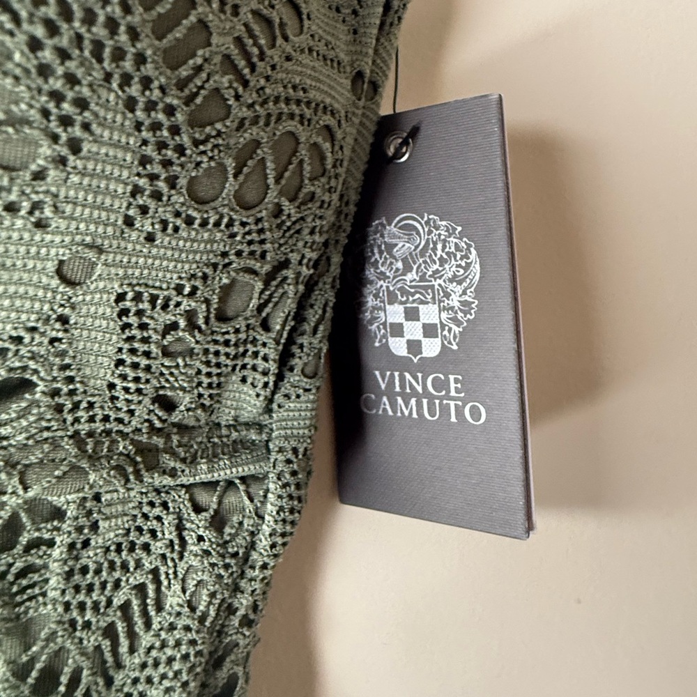 Vince Camuto Olive Green Lace One Piece Swimsuit - Picture 3 of 6